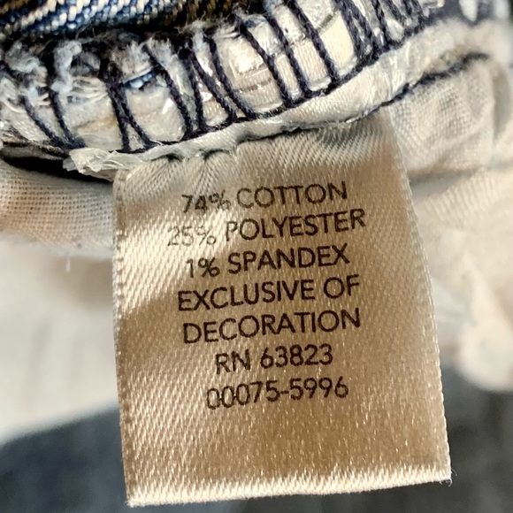 Christopher Banks Blue Straight Leg Rhinestone Pockets Ankle Jeans 16 Short - Picture 7 of 10